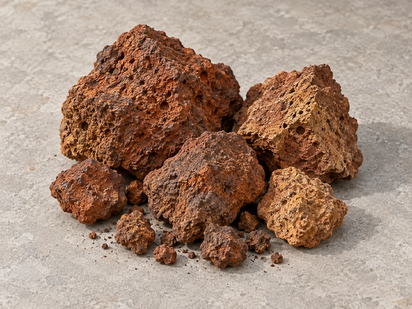 Iron-rich reddish laterite material